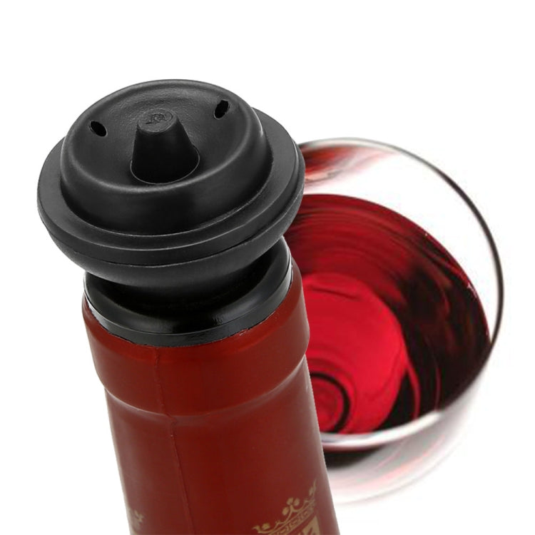 Red Wine Vacuum Pump Freshener Silicone Wine Stopper Set, Black Pump 4-stopper Box
