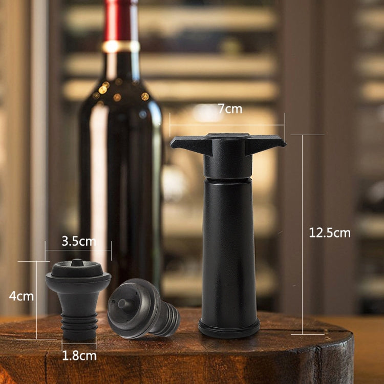 Red Wine Vacuum Pump Freshener Silicone Wine Stopper Set, Black Pump 4-stopper Box