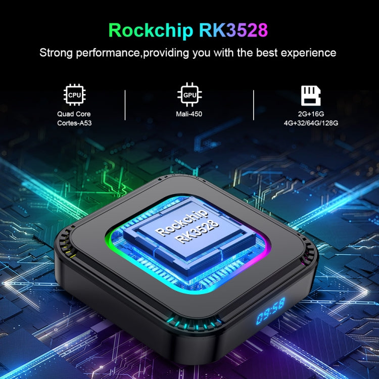 HK1 RBOX K8 8K Android 13.0 Smart TV Box with Remote Control, RK3528 Quad-Core