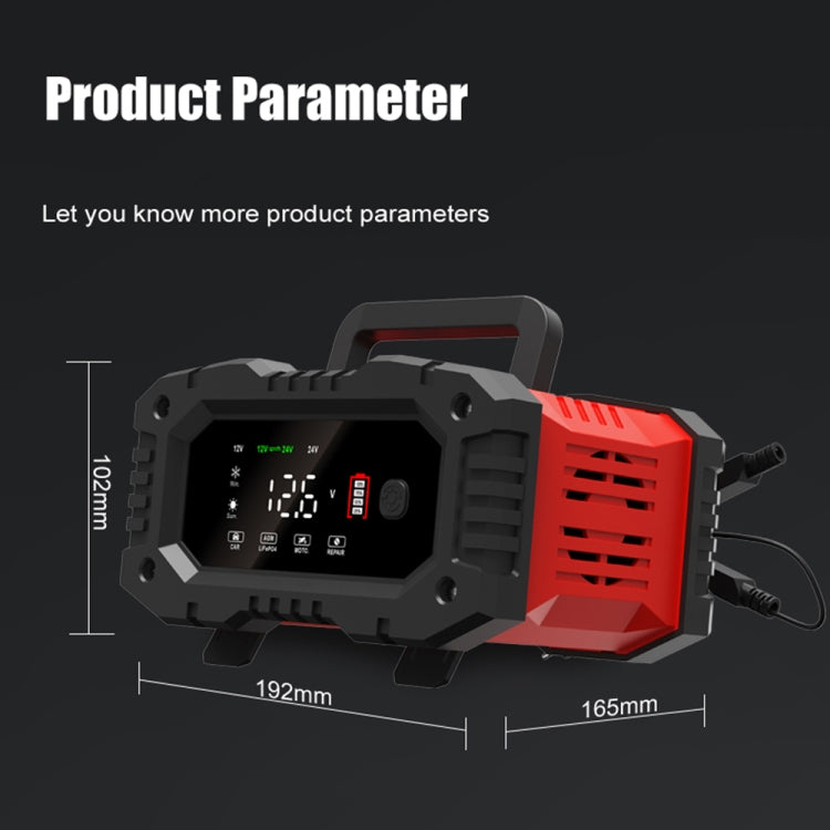 FOXSUR 12V / 24V 20A 300W Portable Motorcycle Car Smart Battery Charger