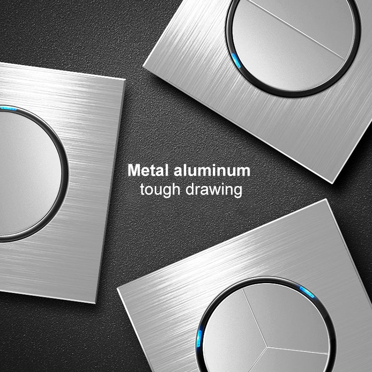 86mm Gray Aluminum Wire Drawing LED Switch Panel