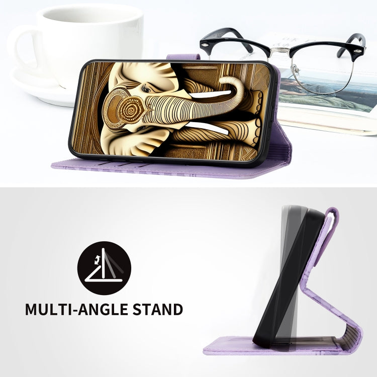 YX0060 Elephant Head Embossed Phone Leather Case with Lanyard, For iPhone 15 Pro, For iPhone 15 Plus, For iPhone 15