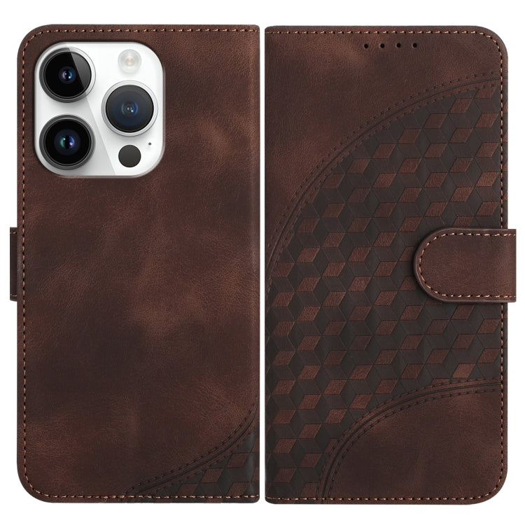 YX0060 Elephant Head Embossed Phone Leather Case with Lanyard, For iPhone 15 Pro, For iPhone 15 Plus, For iPhone 15