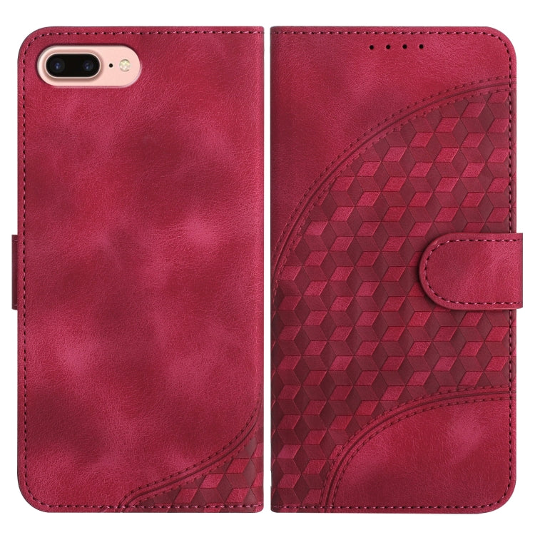 YX0060 Elephant Head Embossed Phone Leather Case with Lanyard, For iPhone 8 Plus / 7 Plus