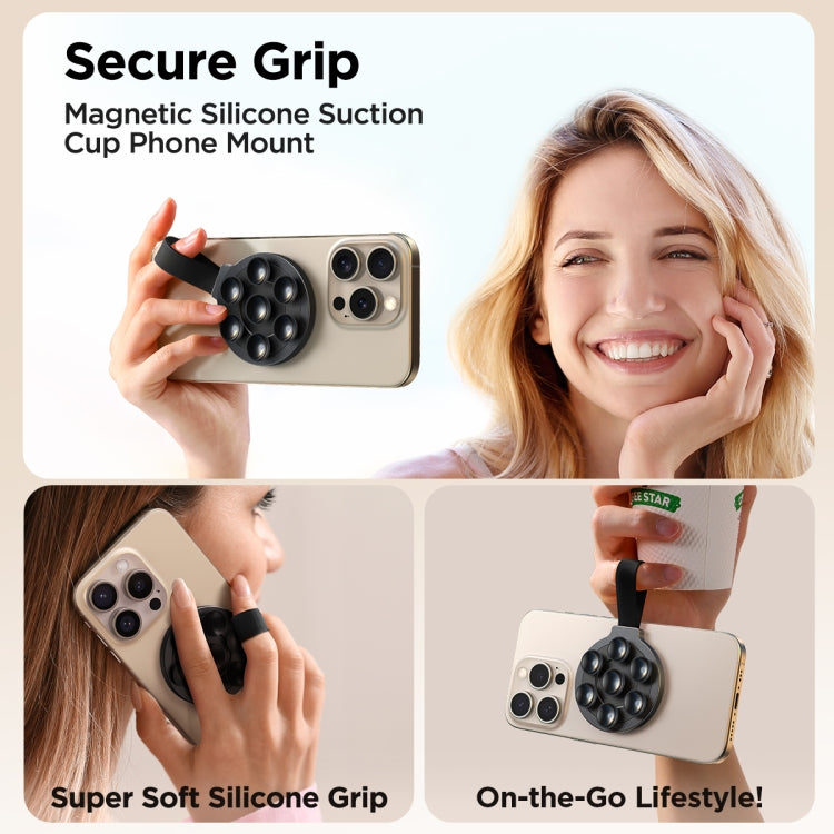 JOYROOM JR-ZS393 Suction Cup Magnetic Phone Holder, JR-ZS393 (Black), JR-ZS393 (Black Orange), JR-ZS393 (White Orange)