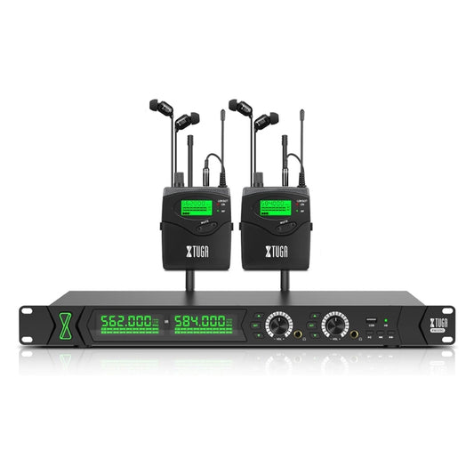 XTUGA RW2090 Professional Stage Wireless 2 Channel In Ear Monitoring System 2 in 1