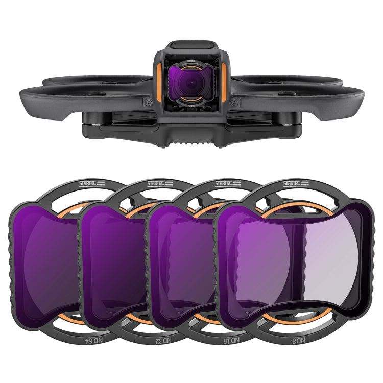 For DJI Avata 2 STARTRC Drone Lens Filter, 3 in 1 ND8/16/32, CPL ND8/16/32/64/256, 4 in 1 ND8/16/32/64