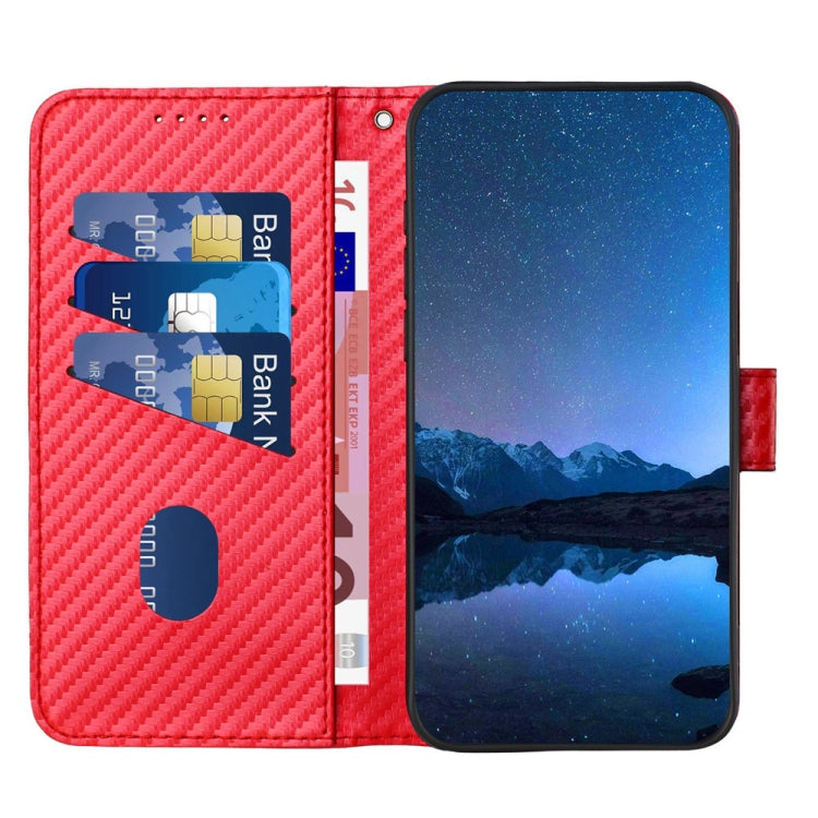 YX0070 Carbon Fiber Buckle Leather Phone Case with Lanyard, For iPhone XS Max, For iPhone 8 Plus / 7 Plus