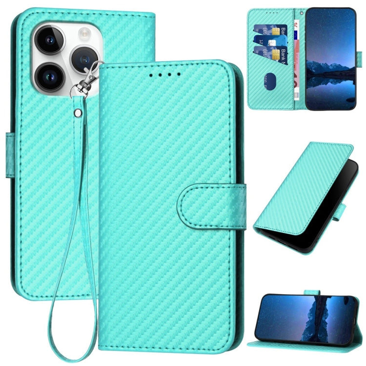 جراب هاتف YX0070 من ألياف الكربون مع مشبك جلدي وحزام، مناسب لأجهزة iPhone 16 Pro وiPhone 16 Plus وiPhone 16 وiPhone 15 Pro Max وiPhone 15 Pro وiPhone 15 Plus