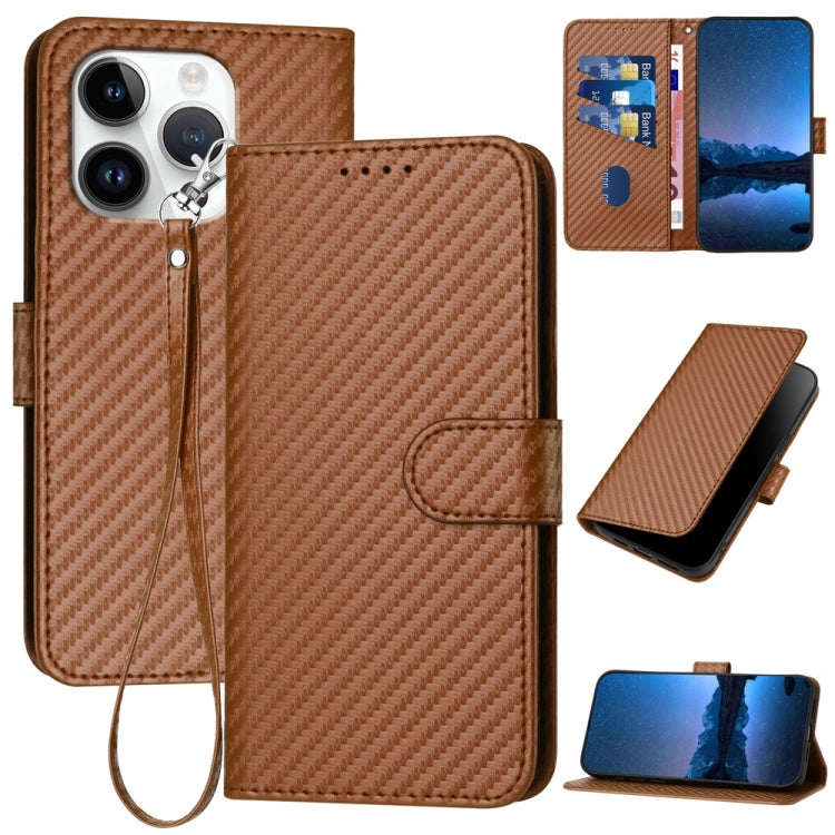 جراب هاتف YX0070 من ألياف الكربون مع مشبك جلدي وحزام، مناسب لأجهزة iPhone 16 Pro وiPhone 16 Plus وiPhone 16 وiPhone 15 Pro Max وiPhone 15 Pro وiPhone 15 Plus