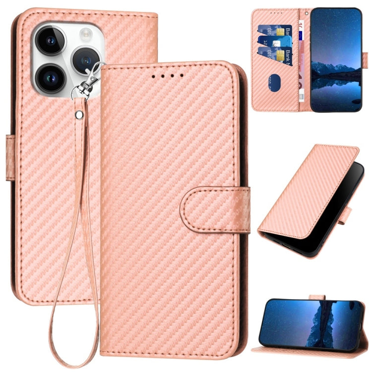 جراب هاتف YX0070 من ألياف الكربون مع مشبك جلدي وحزام، مناسب لأجهزة iPhone 16 Pro وiPhone 16 Plus وiPhone 16 وiPhone 15 Pro Max وiPhone 15 Pro وiPhone 15 Plus