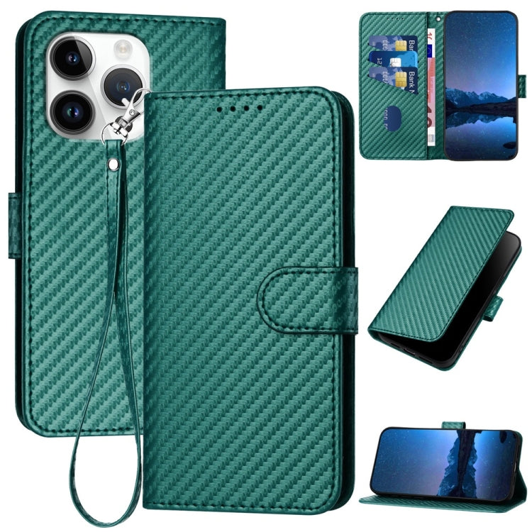جراب هاتف YX0070 من ألياف الكربون مع مشبك جلدي وحزام، مناسب لأجهزة iPhone 16 Pro وiPhone 16 Plus وiPhone 16 وiPhone 15 Pro Max وiPhone 15 Pro وiPhone 15 Plus