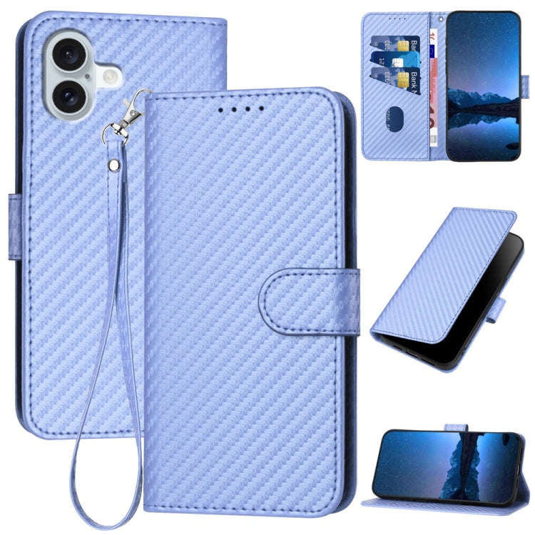 جراب هاتف YX0070 من ألياف الكربون مع مشبك جلدي وحزام، مناسب لأجهزة iPhone 16 Pro وiPhone 16 Plus وiPhone 16 وiPhone 15 Pro Max وiPhone 15 Pro وiPhone 15 Plus