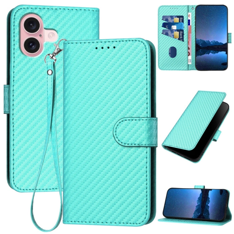 جراب هاتف YX0070 من ألياف الكربون مع مشبك جلدي وحزام، مناسب لأجهزة iPhone 16 Pro وiPhone 16 Plus وiPhone 16 وiPhone 15 Pro Max وiPhone 15 Pro وiPhone 15 Plus