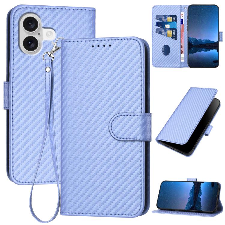 جراب هاتف YX0070 من ألياف الكربون مع مشبك جلدي وحزام، مناسب لأجهزة iPhone 17 Pro Max وiPhone 17 Pro وiPhone 17 وiPhone 17 Air وiPhone 16e وiPhone 16 Pro Max