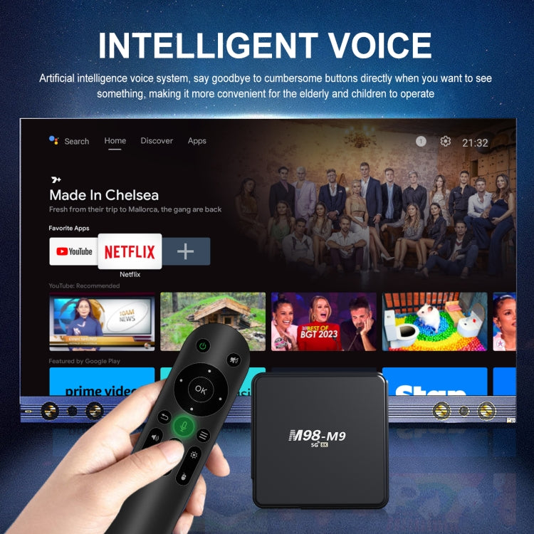 M98-M9 Quad-core ARM Cortex-A53 WiFi Bluetooth 4K HD Android TV Box