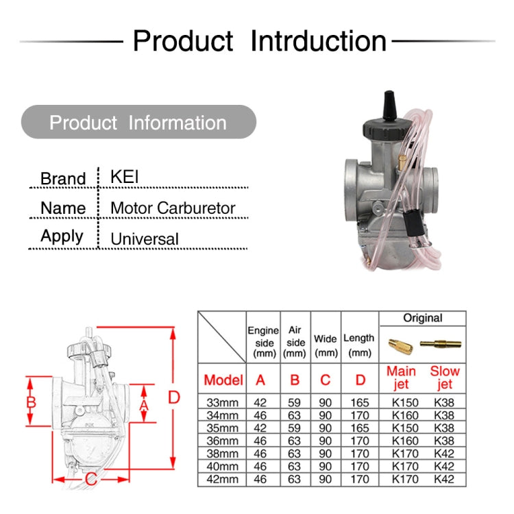 Universal Motorcycle Carburetor Carb Motor Carburetor