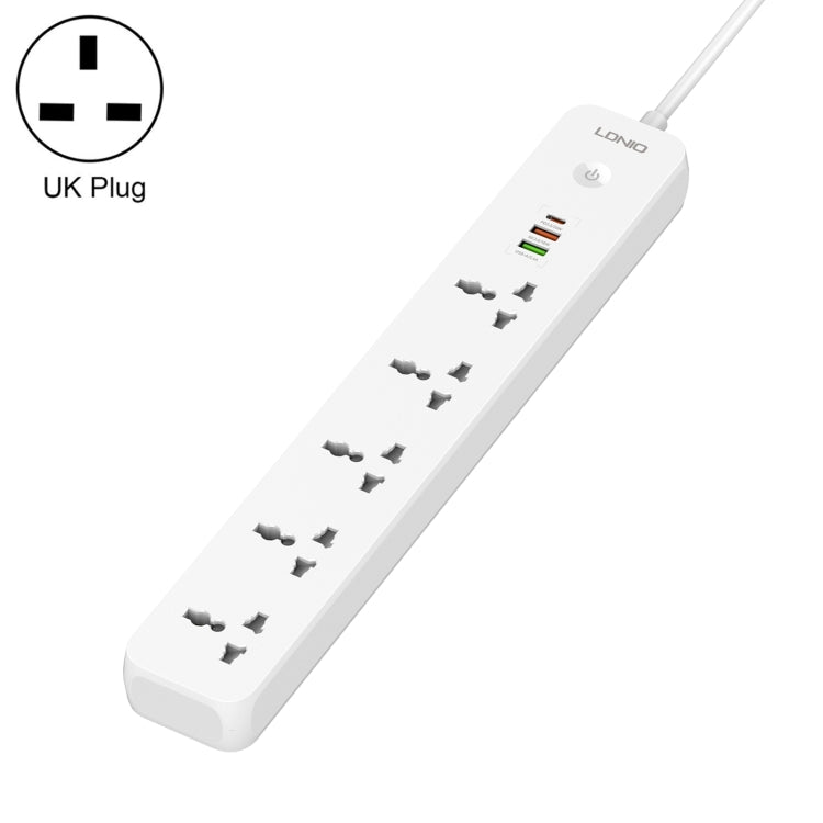 LDNIO SC5319 5-position Travel Home Office Socket with 38W USB Ports, Cable Length: 2m
