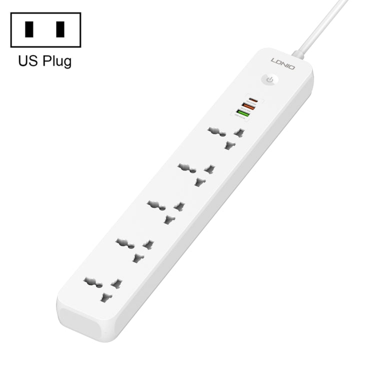 LDNIO SC5319 5-position Travel Home Office Socket with 38W USB Ports, Cable Length: 2m