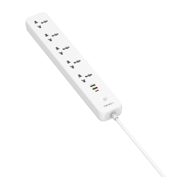 LDNIO SC5319 5-position Travel Home Office Socket with 38W USB Ports, Cable Length: 2m