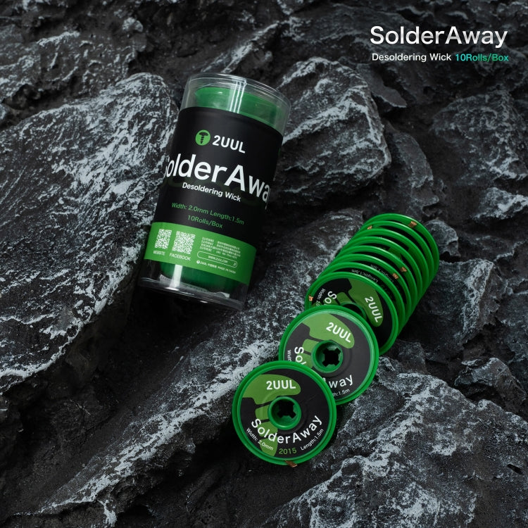 فتيل إزالة اللحام SolderAway DW11 2UUL 10 في 1، مقاس 2.0 مم، 2015، الطول: 1.5 متر
