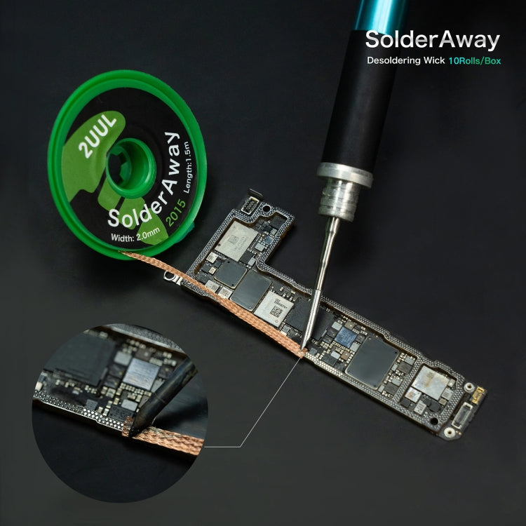 فتيل إزالة اللحام SolderAway DW11 2UUL 10 في 1، مقاس 2.0 مم، 2015، الطول: 1.5 متر