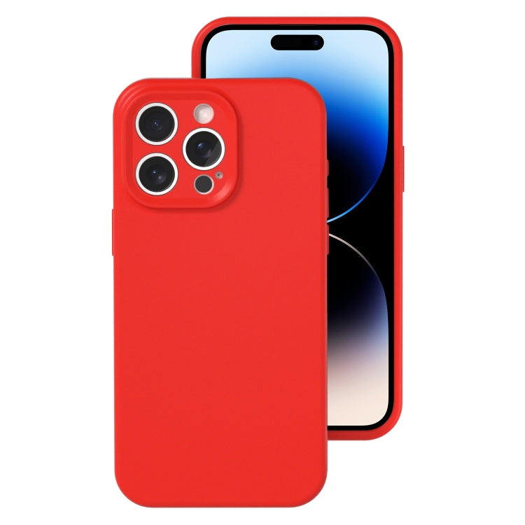 جراب هاتف بتغطية كاملة من السيليكون السائل بفتحة دقيقة، مناسب لهاتف iPhone 14 Pro