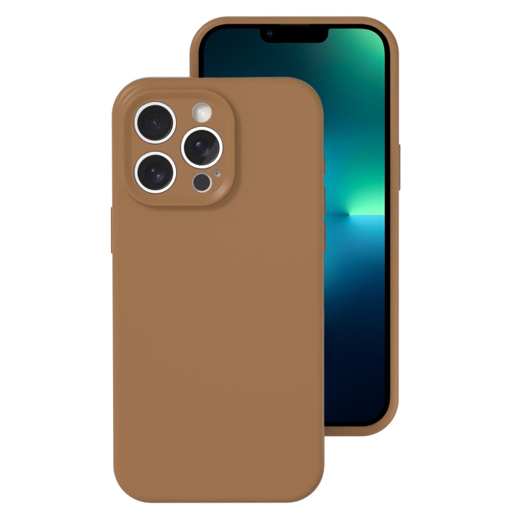 جراب هاتف من السيليكون السائل بفتحة دقيقة، بلون هلامي، بتغطية كاملة، لهاتف iPhone 13 Pro Max