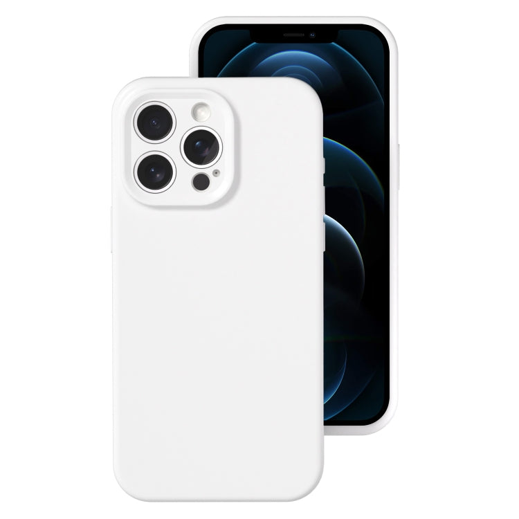 جراب هاتف من السيليكون السائل بفتحة دقيقة، بلون هلامي، بتغطية كاملة، لهاتف iPhone 12 Pro Max