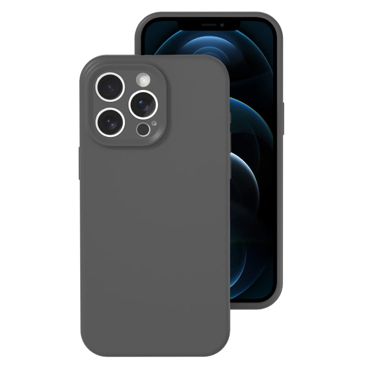 جراب هاتف من السيليكون السائل بفتحة دقيقة، بلون هلامي، بتغطية كاملة، لهاتف iPhone 12 Pro Max
