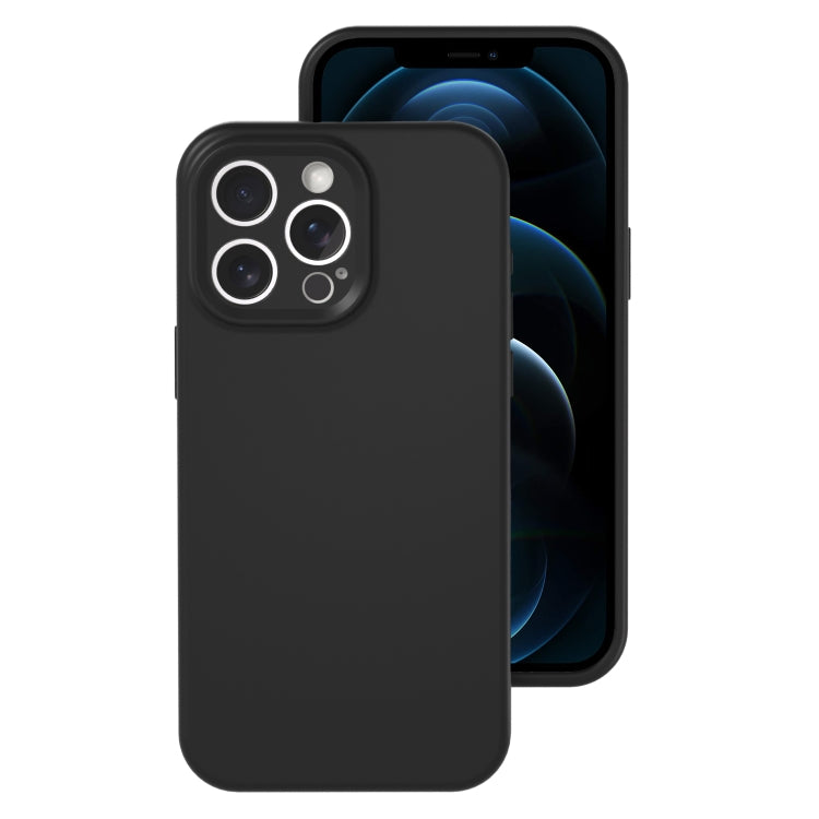 جراب هاتف من السيليكون السائل بفتحة دقيقة، بلون هلامي، بتغطية كاملة، لهاتف iPhone 12 Pro Max