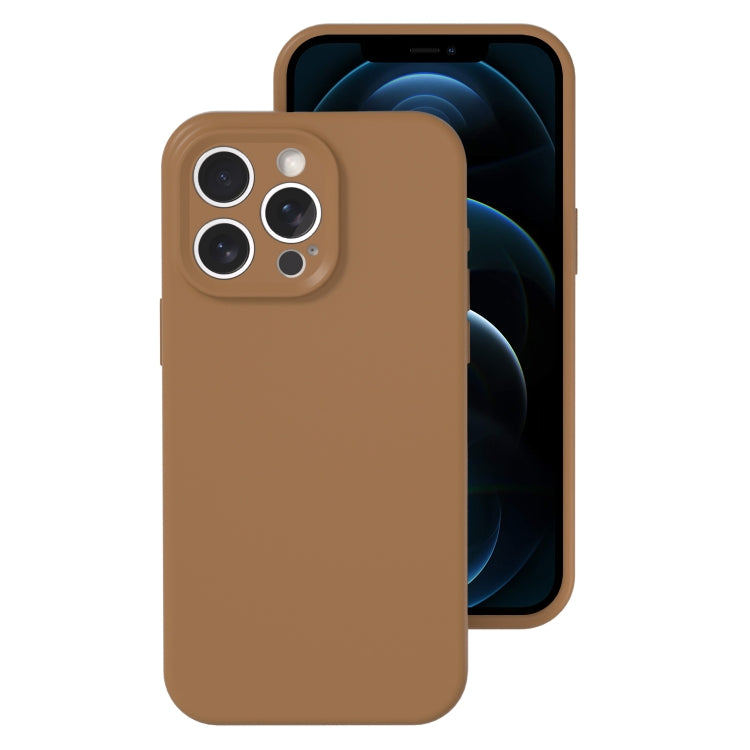 جراب هاتف من السيليكون السائل بفتحة دقيقة، بلون هلامي، بتغطية كاملة، لهاتف iPhone 12 Pro Max