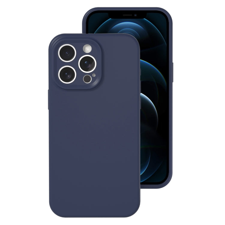 جراب هاتف من السيليكون السائل بفتحة دقيقة، بلون هلامي، بتغطية كاملة، لهاتف iPhone 12 Pro Max