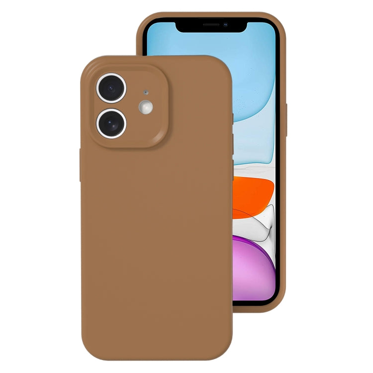 جراب هاتف بتغطية كاملة بلون هلامي من السيليكون السائل بفتحة دقيقة، مناسب لهاتف iPhone 11