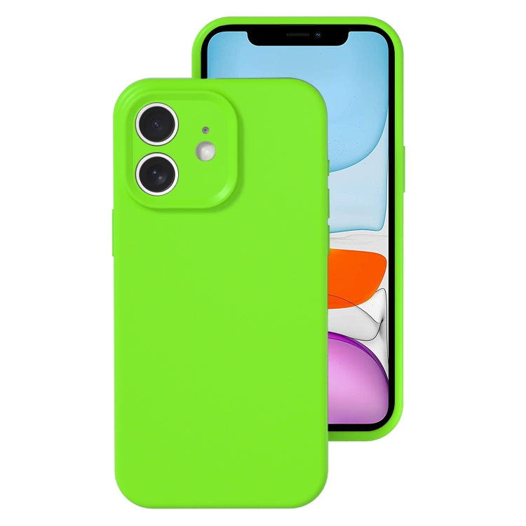 جراب هاتف بتغطية كاملة بلون هلامي من السيليكون السائل بفتحة دقيقة، مناسب لهاتف iPhone 11