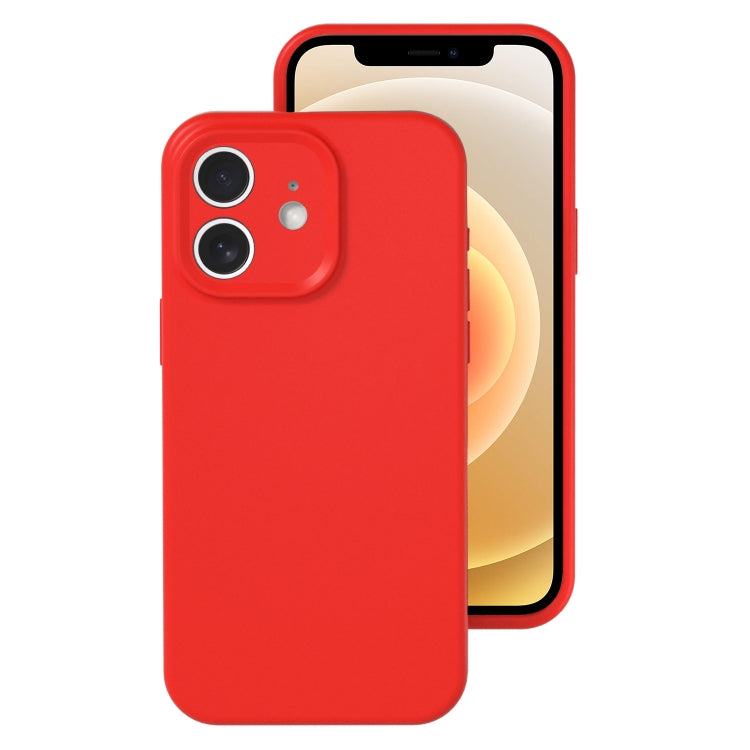 جراب هاتف بتغطية كاملة بلون هلامي من السيليكون السائل بفتحة دقيقة، مناسب لهاتف iPhone 12