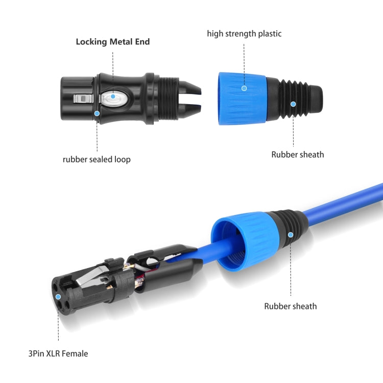 5 Color / Set JC1015 XLR 3pin Male to Female Audio Cable
