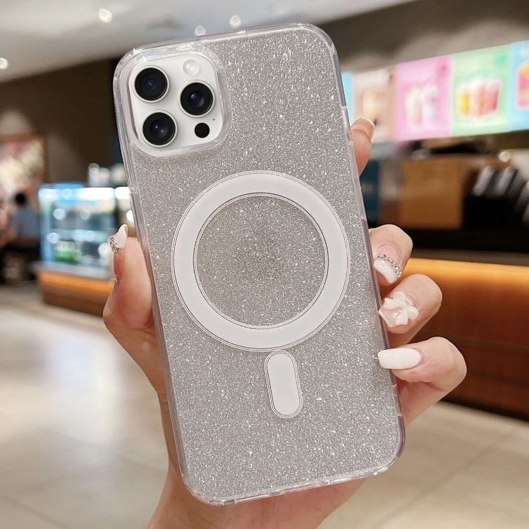 Acrylic Transparent Glitter MagSafe Phone Case, For iPhone 16e, For iPhone 16 Pro Max, For iPhone 16 Pro, For iPhone 16 Plus, For iPhone 16, For iPhone 15 Pro Max