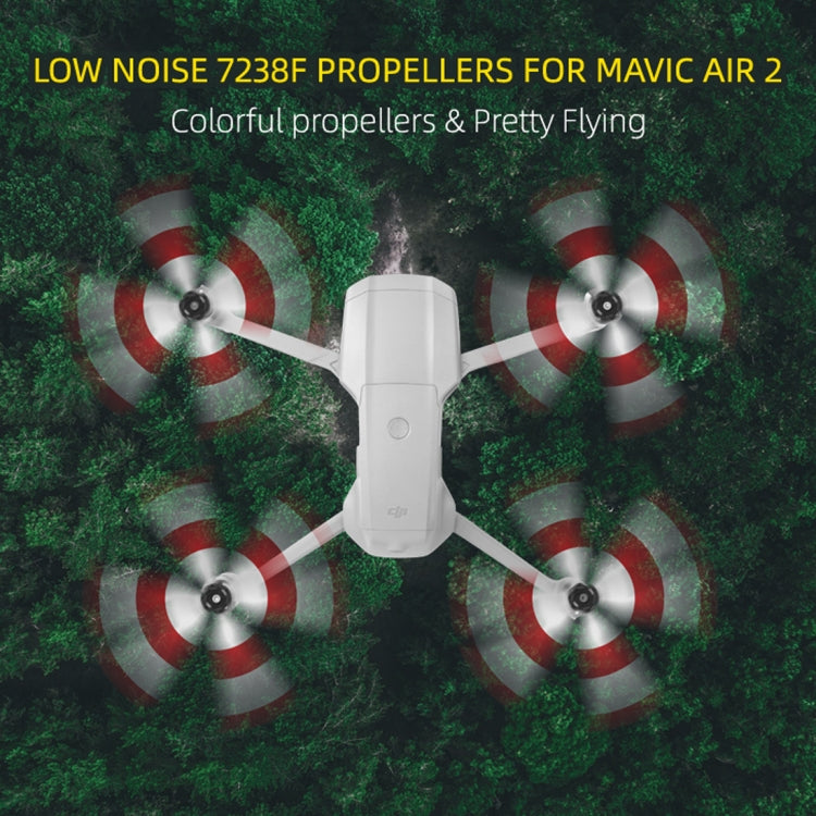 زوجان من مراوح Sunnylife 7238F-3C لطائرة DJI Mavic Air 2 ثنائية الجوانب، ثنائية اللون، منخفضة الضوضاء، سريعة الفك