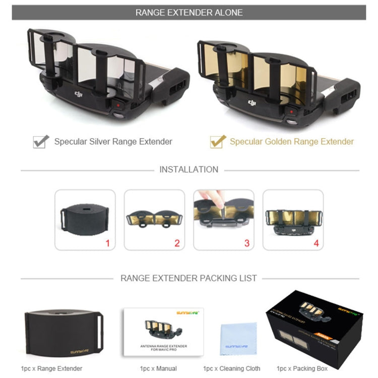 غطاء مرآة موسع نطاق التحكم عن بعد من Sunnylife طراز MV-ZC601 لطائرة DJI Mavic Air / DJI Mavic Mini