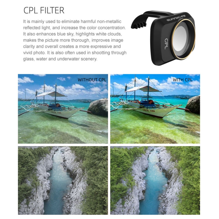 فلتر عدسة CPL من Sunnylife MM-FI9253 لطائرة DJI Mavic mini بدون طيار، CPL