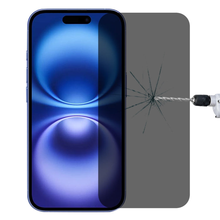 غشاء زجاجي مقوى عالي الشفافية بغطاء كامل مضاد للتجسس، مناسب لهاتف iPhone 16 Pro Max، وiPhone 16 Pro، وiPhone 16 Plus، وiPhone 16