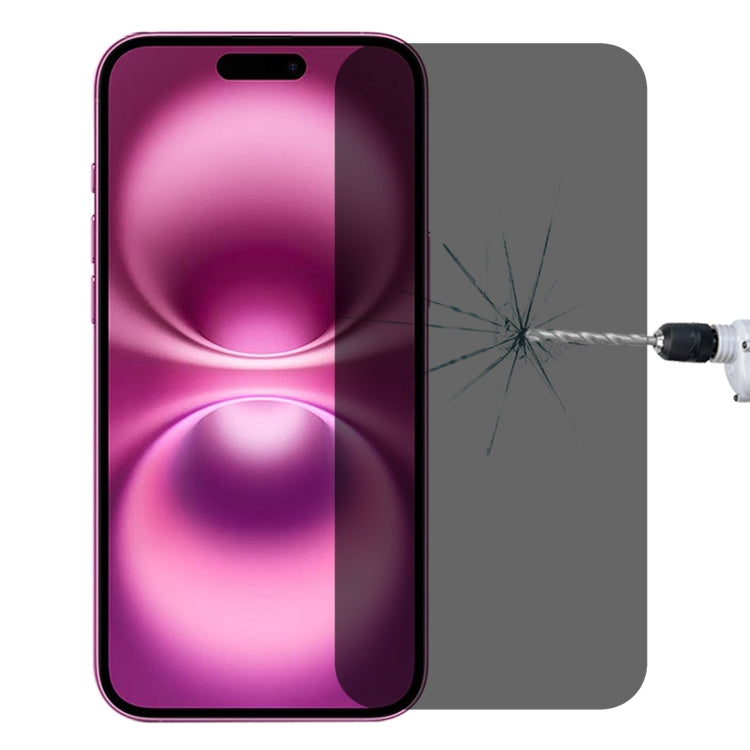 غشاء زجاجي مقوى عالي الشفافية بغطاء كامل مضاد للتجسس، مناسب لهاتف iPhone 16 Pro Max، وiPhone 16 Pro، وiPhone 16 Plus، وiPhone 16