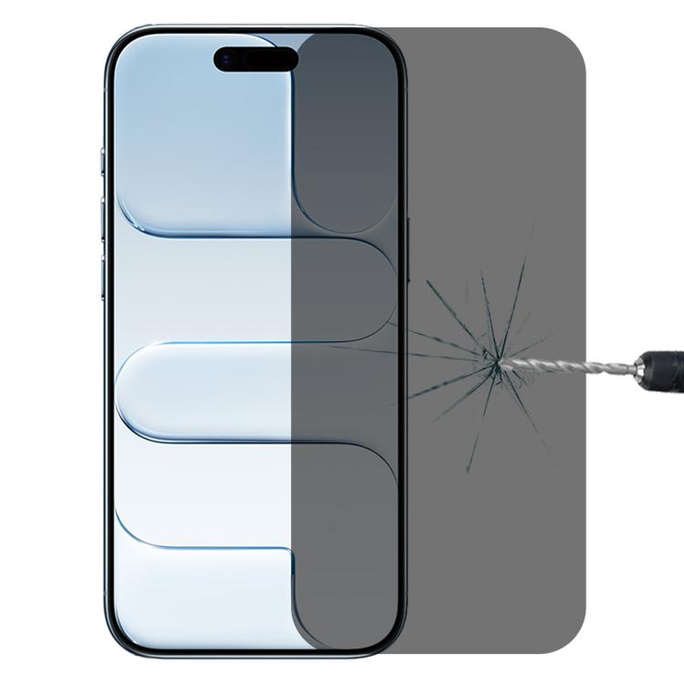 غشاء زجاجي مقوى عالي الشفافية بغطاء كامل مضاد للتجسس، مناسب لهاتف iPhone 16 Pro Max، وiPhone 16 Pro، وiPhone 16 Plus، وiPhone 16