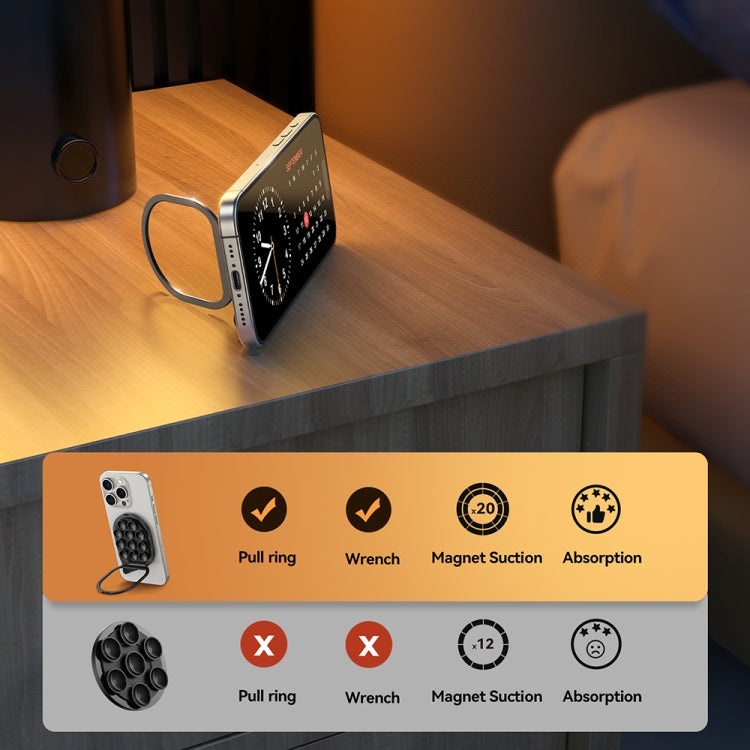 JOYROOM JR-ZS418 Silicone Suction Cup Magnetic Phone Holder, JR-ZS418 (Black)