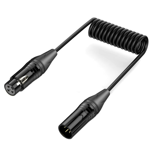 Audio Microphone Balanced Shielded Coiled Pure Copper Cable, Length: 0.5m