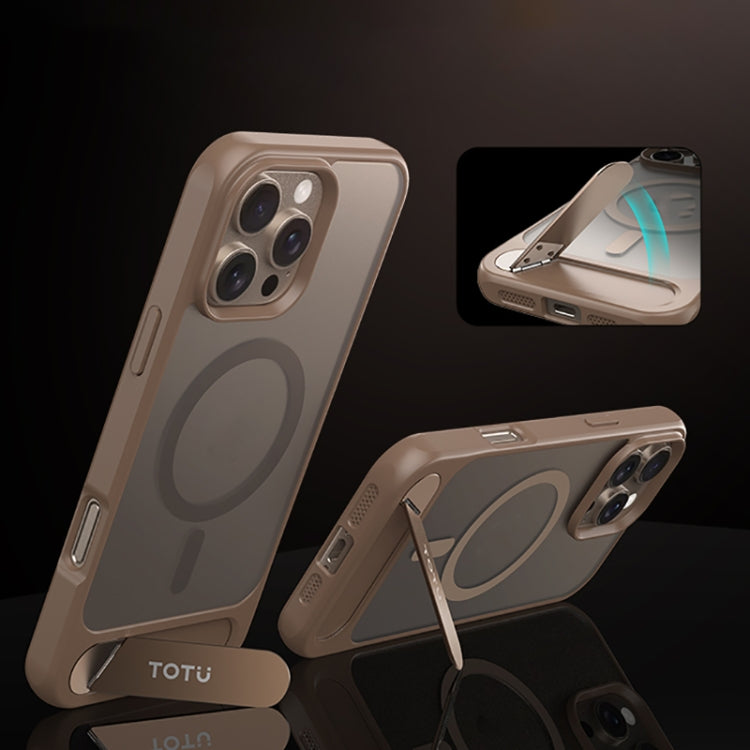 جراب هاتف TOTU PC-25 بملمس جلدي مع حامل مغناطيسي، لهاتف iPhone 16 Pro Max، لهاتف iPhone 16 Pro