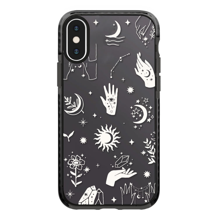 جراب هاتف بتغطية كاملة بنمط توضيحي بسيط، لهاتف iPhone X / XS