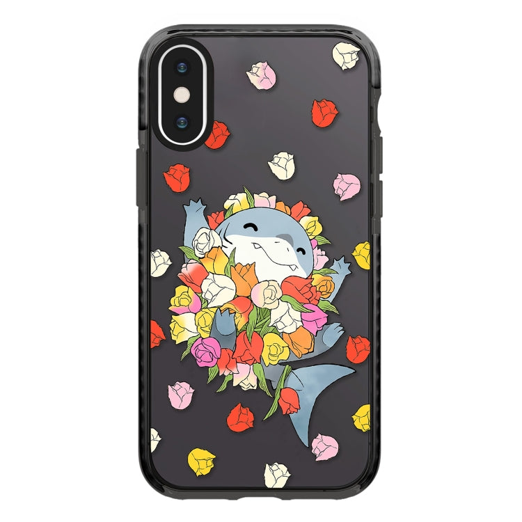 جراب هاتف بتغطية كاملة بنمط توضيحي بسيط، لهاتف iPhone X / XS