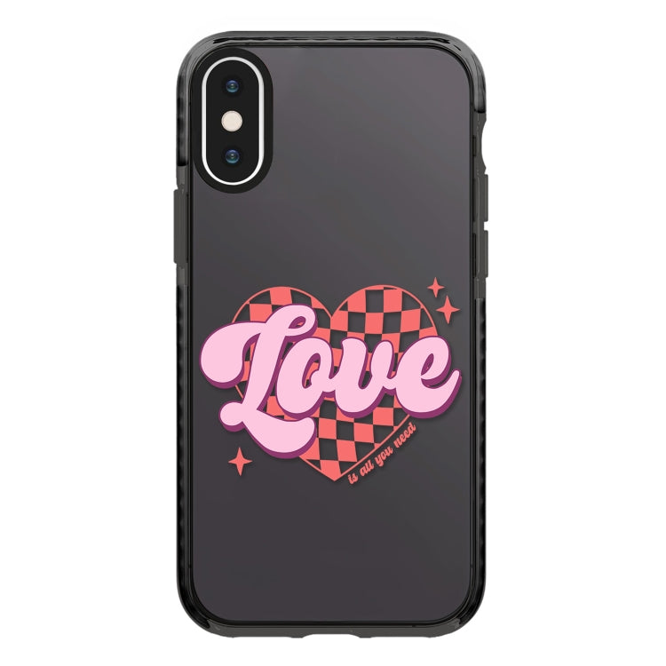 جراب هاتف بتغطية كاملة بنمط توضيحي بسيط، لهاتف iPhone X / XS